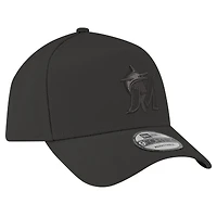 Men's New Era Black Miami Marlins A-Frame 9FORTY Adjustable Hat