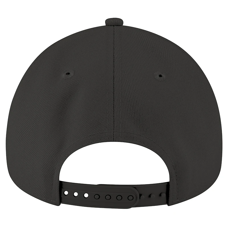 Men's New Era Black Miami Marlins A-Frame 9FORTY Adjustable Hat