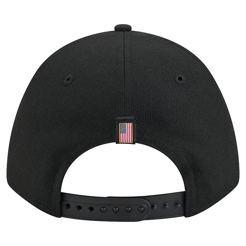 Casquette ajustable New Era noire Miami Marlins 9FORTY M-Crown A-Frame pour homme