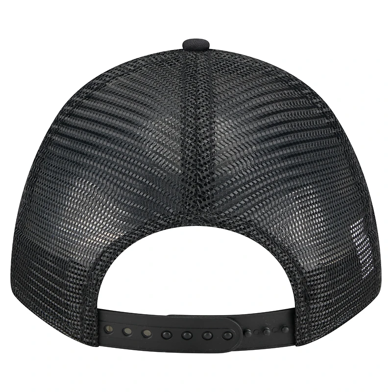 Casquette camionneur ajustable noire New Era 9FORTY City Initial des Marlins de Miami pour homme