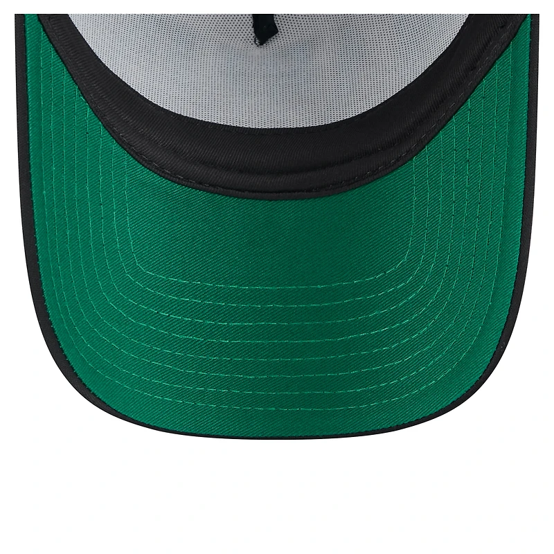 Casquette camionneur ajustable New Era noire Miami Marlins 9FORTY A-Frame pour homme