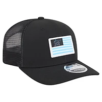 Casquette extensible à bouton-pression New Era noire Miami Marlins 9SEVENTY pour homme