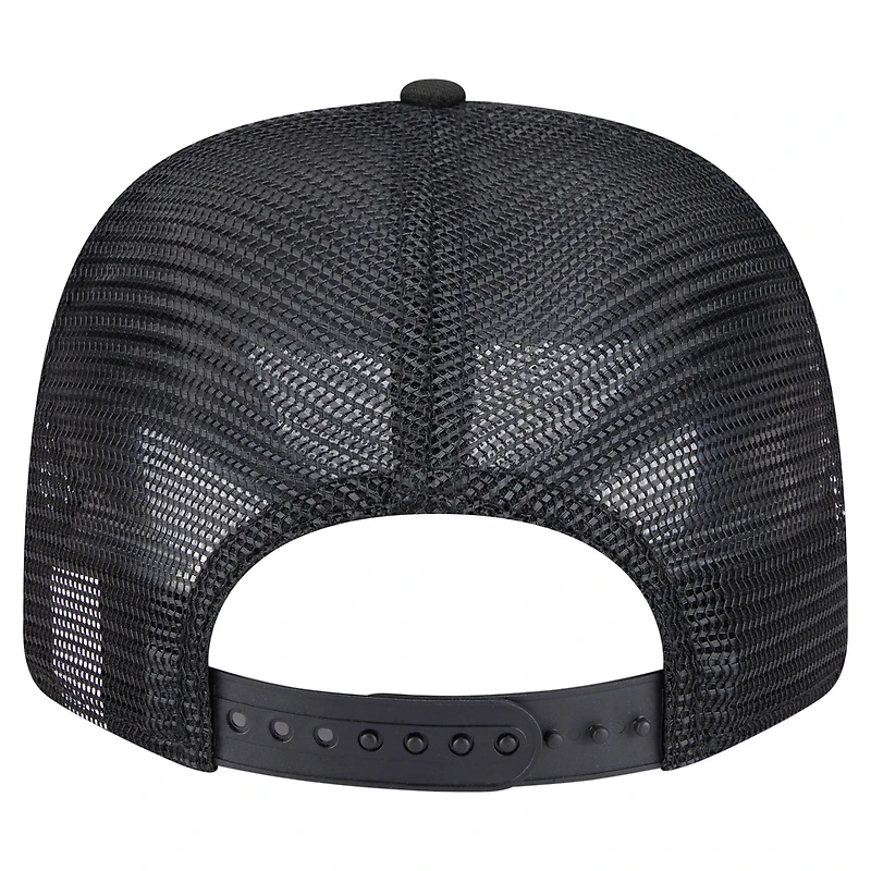 Casquette extensible à bouton-pression New Era noire Miami Marlins 9SEVENTY pour homme