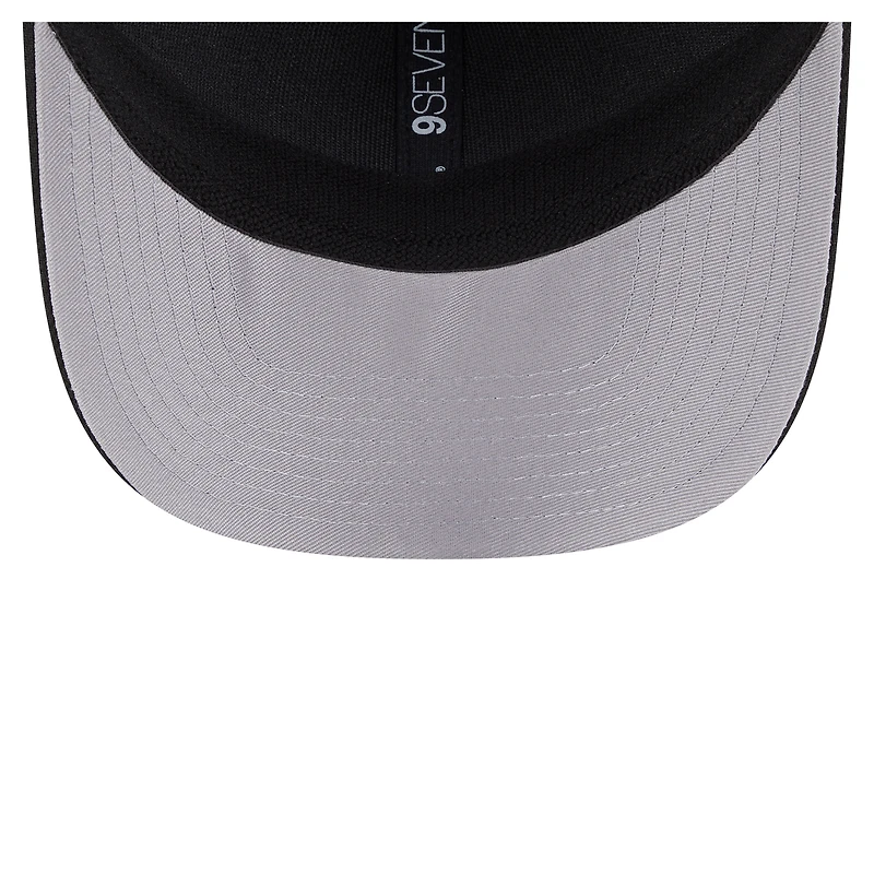 Casquette extensible à bouton-pression New Era noire Miami Marlins 9SEVENTY pour homme