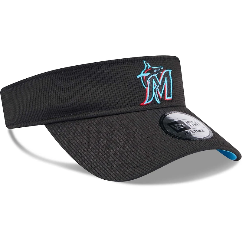 Visière réglable noire Miami Marlins Gameday Team New Era pour hommes