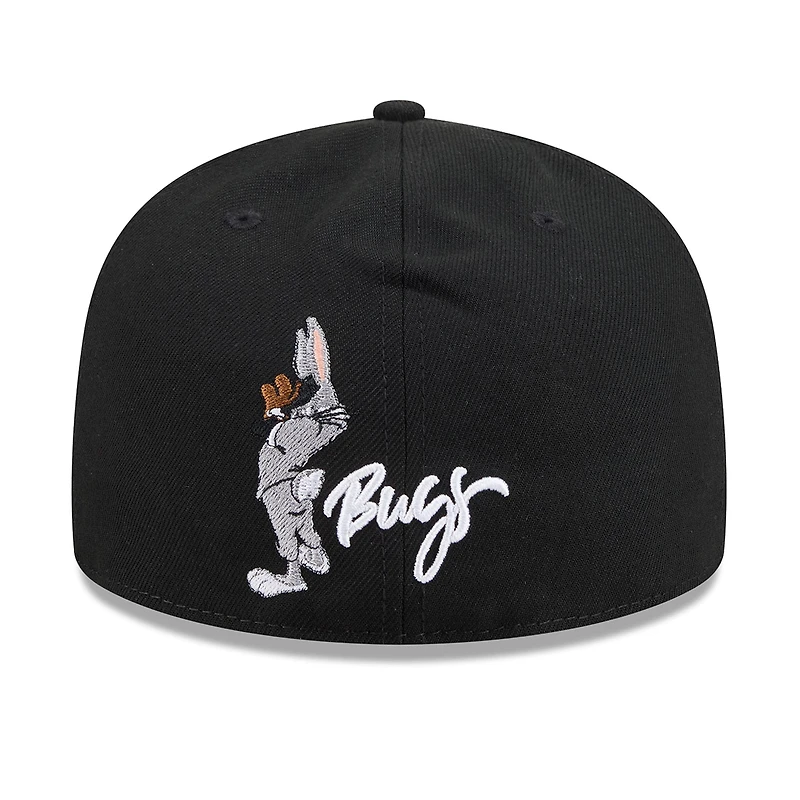 Casquette ajustée New Era 59FIFTY noire pour homme, Miami Marlins, Looney Tunes Bugs Bunny