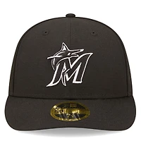 Men's New Era Black Miami Marlins Low Profile 59FIFTY Fitted Hat
