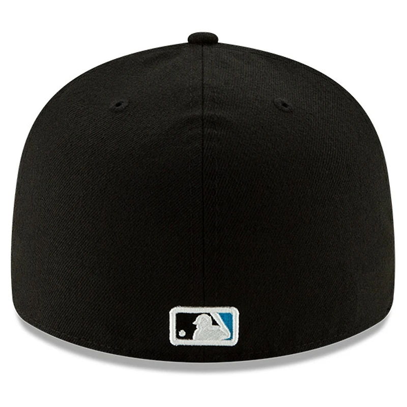 Casquette ajustée 59FIFTY à profil bas du Temple de la renommée MLB 2024 Miami Marlins New Era noire pour hommes