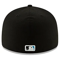 Casquette ajustée 59FIFTY à profil bas du Temple de la renommée MLB 2024 Miami Marlins New Era noire pour hommes