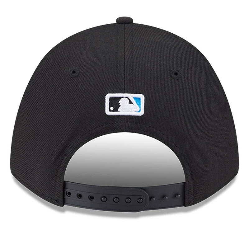 Men's New Era  Black Miami Marlins Player Replica 9FORTY Adjustable Hat