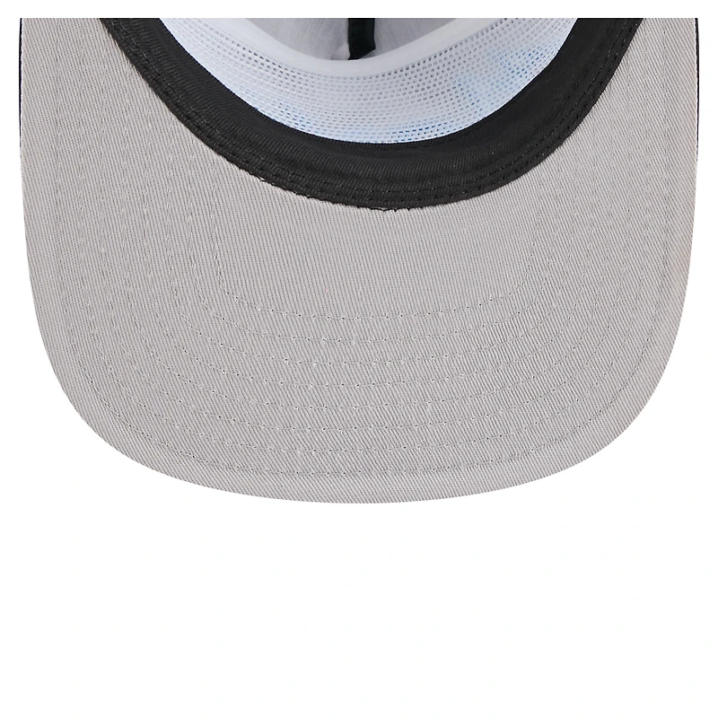 Casquette de golf ajustable noire rétro en satin avec inscription Miami Marlins de New Era pour homme