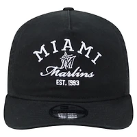 Men's New Era Black Miami Marlins Stacked 19TWENTY Adjustable Hat