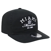 Men's New Era Black Miami Marlins Stacked 19TWENTY Adjustable Hat