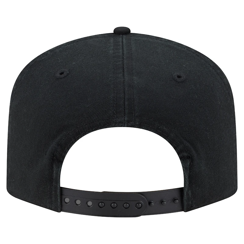 Men's New Era Black Miami Marlins Stacked 19TWENTY Adjustable Hat