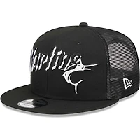 Casquette Snapback 9FIFTY Miami Marlins Street Trucker noire New Era pour homme