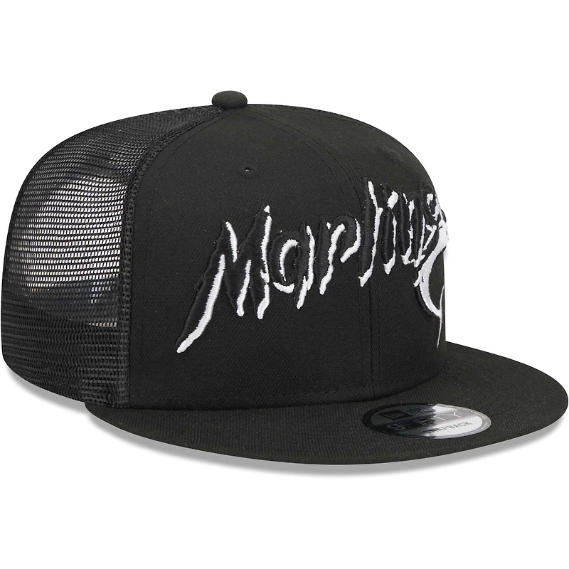 Casquette Snapback 9FIFTY Miami Marlins Street Trucker noire New Era pour homme