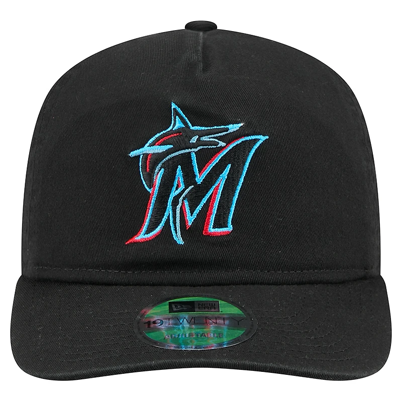 Men's New Era  Black Miami Marlins Team 19TWENTY Adjustable Hat