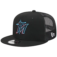 Casquette Snapback 9FIFTY pour homme Miami Marlins Team Color noire New Era