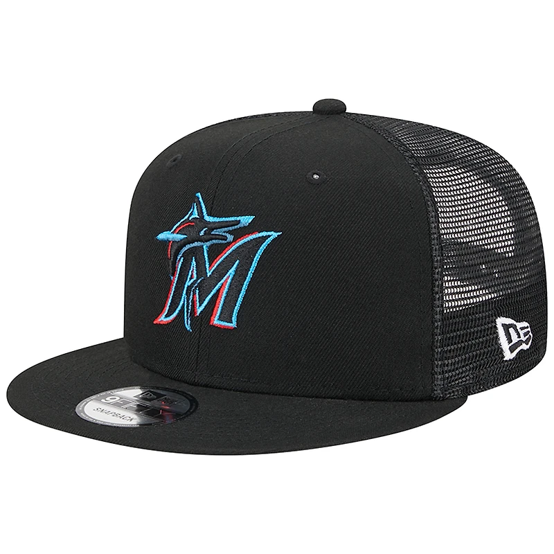 Casquette Snapback 9FIFTY pour homme Miami Marlins Team Color noire New Era