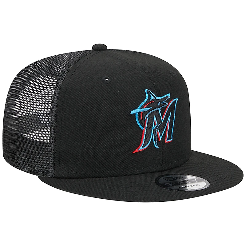 Casquette Snapback 9FIFTY pour homme Miami Marlins Team Color noire New Era