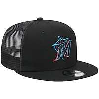 Casquette Snapback 9FIFTY pour homme Miami Marlins Team Color noire New Era