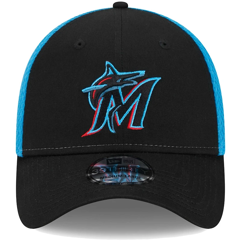 Casquette Flex New Era Miami Marlins Team Neo 39THIRTY pour homme noire