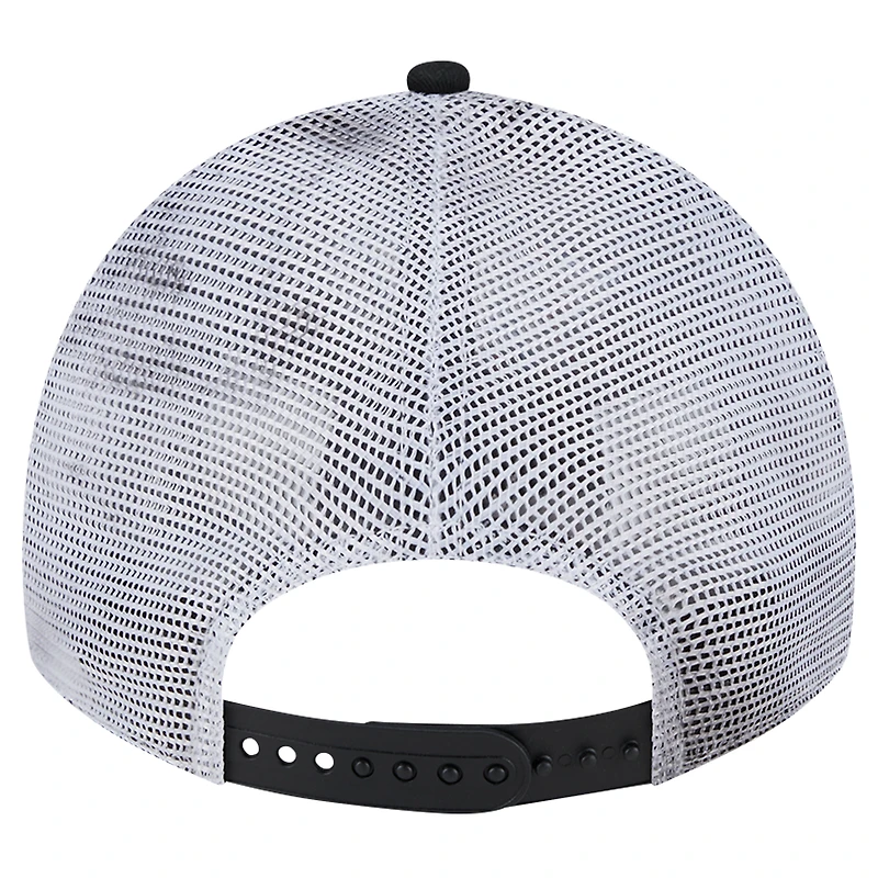 Casquette réglable noire Miami Marlins Team Slick Trucker 9TWENTY New Era pour hommes