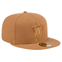 Casquette ajustée 59FIFTY Miami Marlins New Era marron pour homme