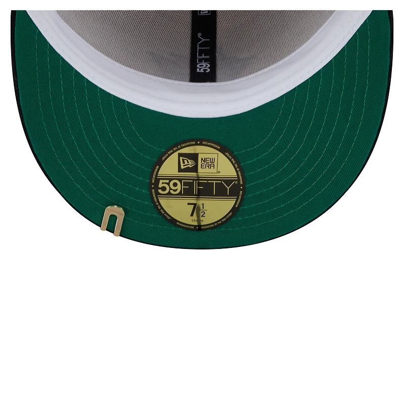 Casquette ajustée 59FIFTY en velours côtelé bicolore crème/noir pour homme des Miami Marlins de New Era