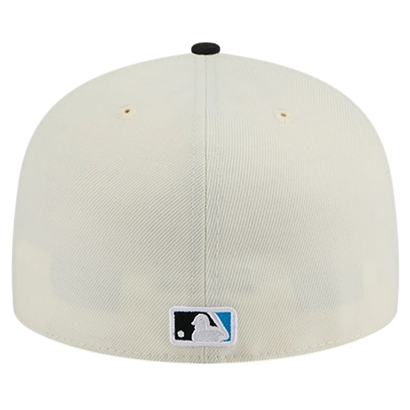 Casquette ajustée Chrome 59FIFTY Miami Marlins de New Era pour homme, couleur crème