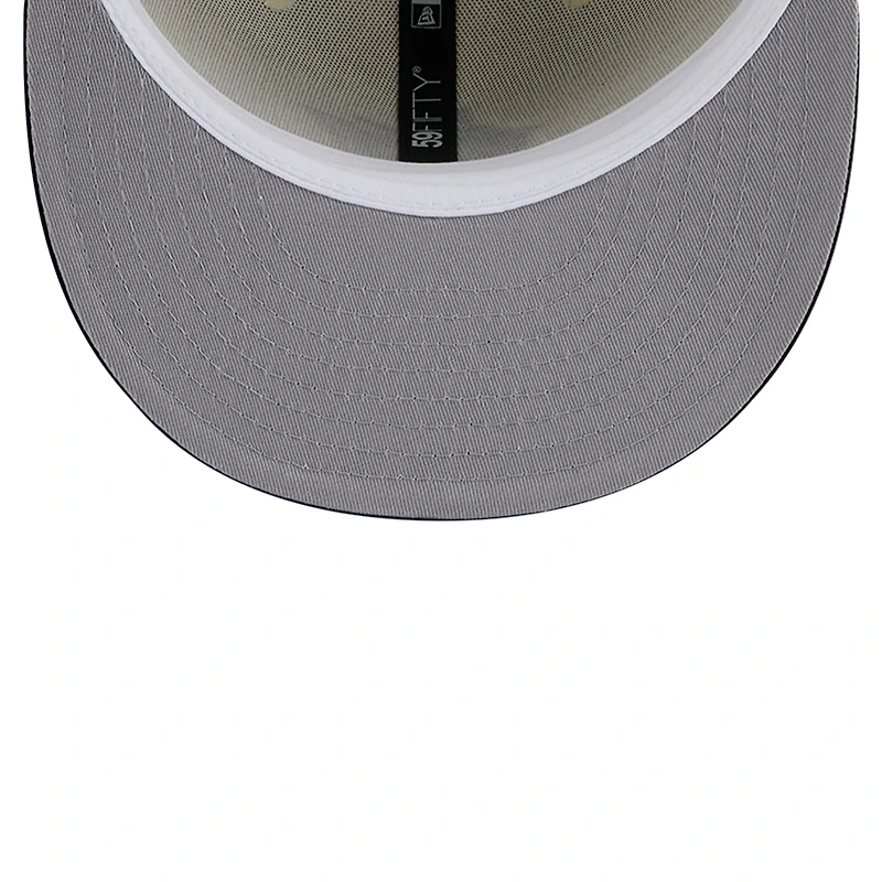 Casquette ajustée Chrome 59FIFTY Miami Marlins de New Era pour homme, couleur crème