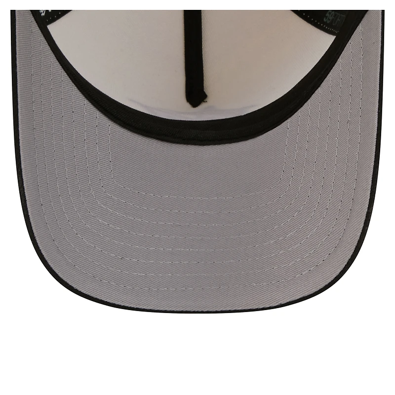 Casquette ajustée New Era 59FORTY crème Miami Marlins Chrome A-Frame pour homme