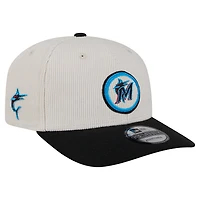 Men's New Era  Cream Miami Marlins Loyal 9SEVENTY Adjustable Hat