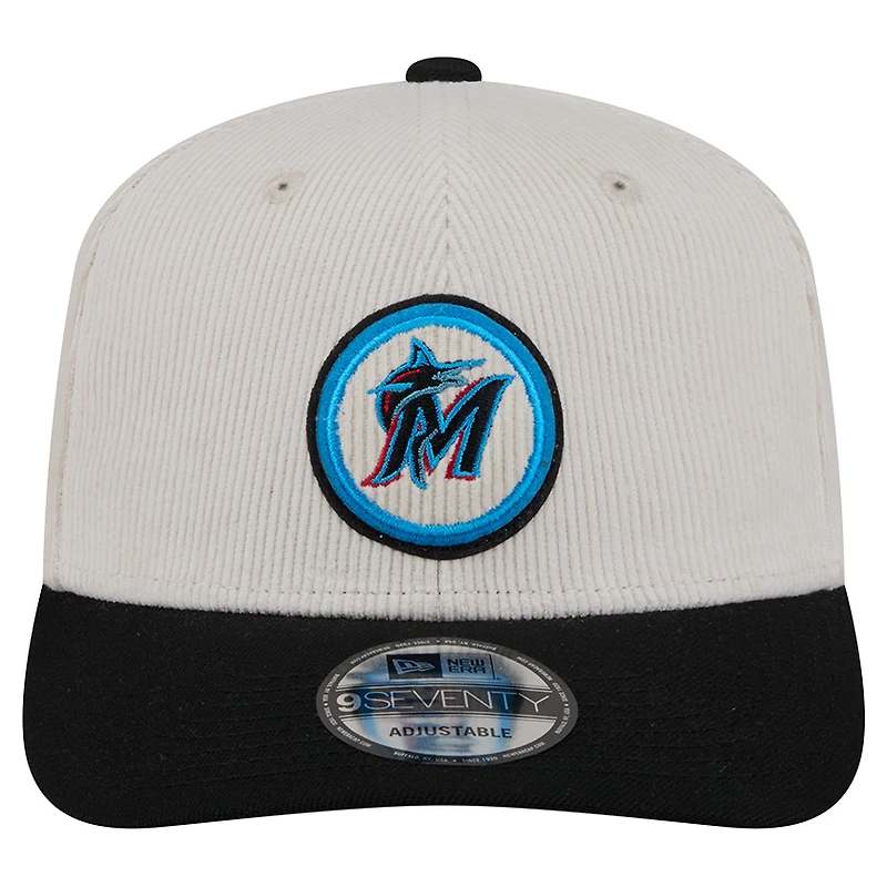 Casquette ajustable New Era crème Miami Marlins Loyal 9SEVENTY pour homme