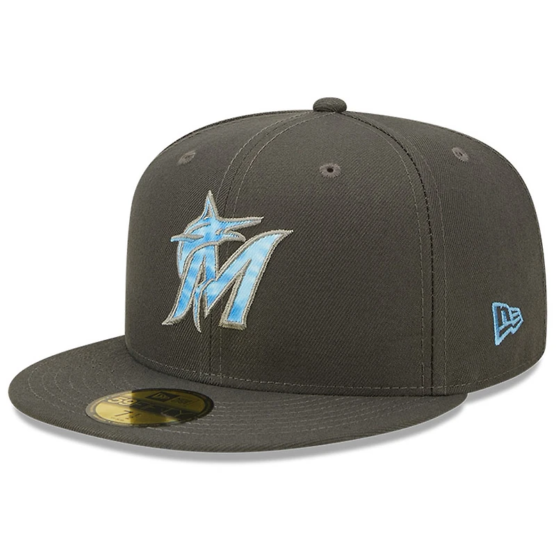 Men's New Era Graphite Miami Marlins 2022 Father's Day On-Field 59FIFTY Fitted Hat