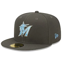 Men's New Era Graphite Miami Marlins 2022 Father's Day On-Field 59FIFTY Fitted Hat
