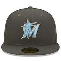 Men's New Era Graphite Miami Marlins 2022 Father's Day On-Field 59FIFTY Fitted Hat