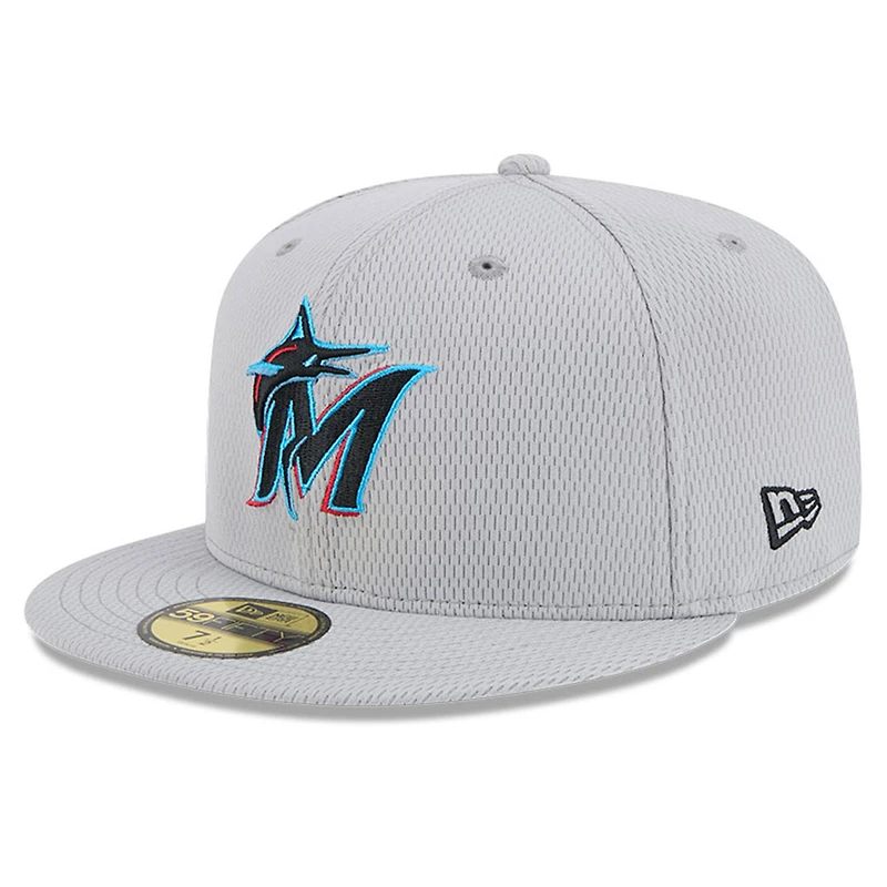 Men's New Era Gray Miami Marlins 2025 MLB Clubhouse 59FIFTY Fitted Hat
