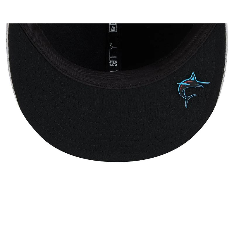 Men's New Era Gray Miami Marlins 2025 MLB Clubhouse 59FIFTY Fitted Hat