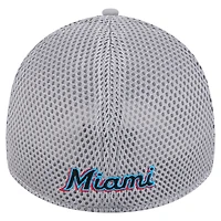 Casquette Linear 39THIRTY Flex grise New Era pour homme des Miami Marlins