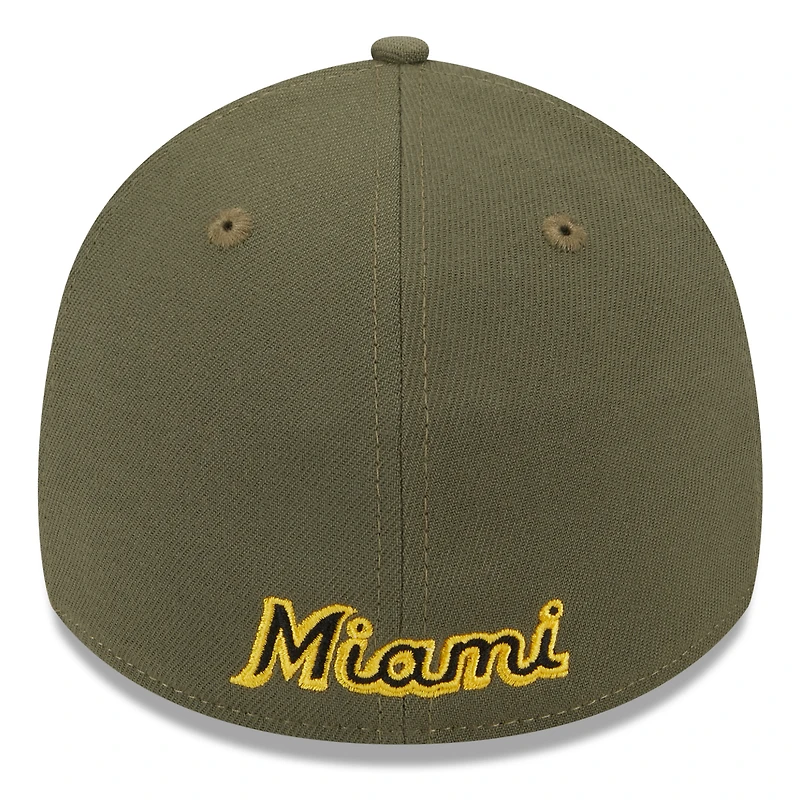 Men's New Era  Green Miami Marlins 2023 Armed Forces Day 39THIRTY Flex Hat