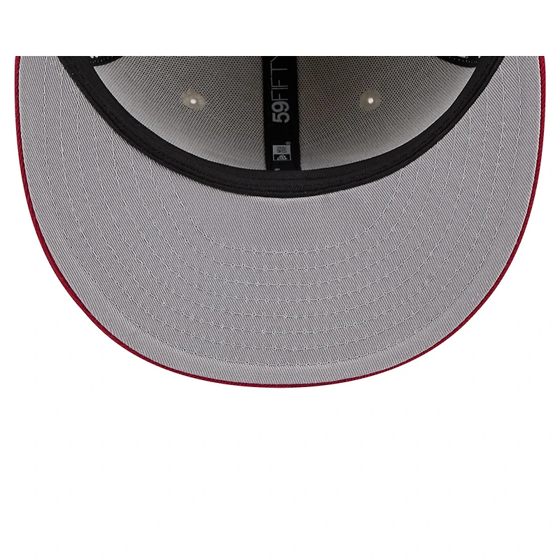 Casquette ajustée 59FIFTY du 4 juillet New Era pour hommes, kaki/rouge