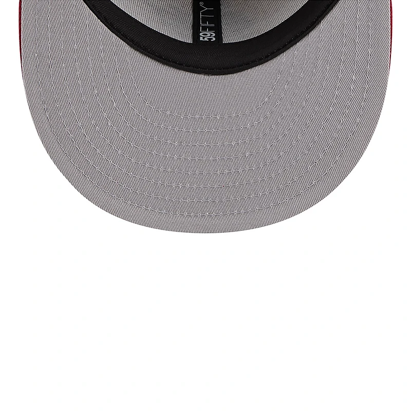 Casquette ajustée 59FIFTY à profil bas du 4 juillet New Era pour hommes, kaki/rouge, Miami Marlins 2024