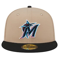 Men's New Era Khaki Miami Marlins 59FIFTY Fitted Hat