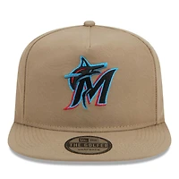 Casquette réglable kaki Miami Marlins Golfer New Era pour homme