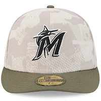 Casquette ajustée 59FIFTY pour homme, beige clair/olive, Miami Marlins 2025, Armed Forces Day