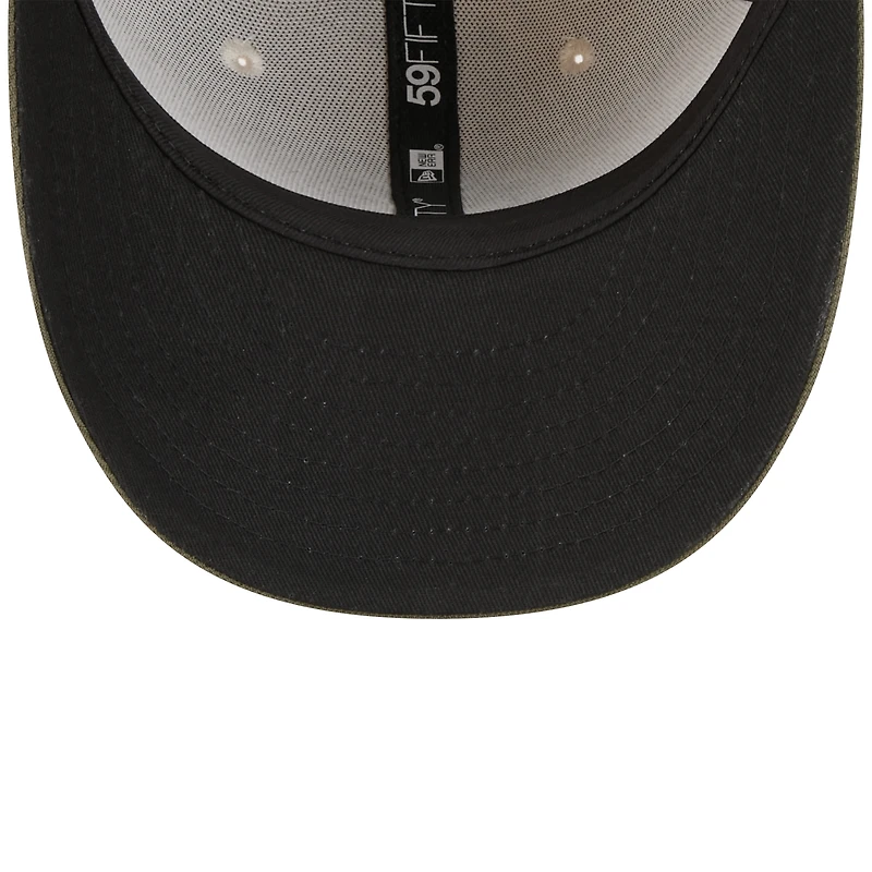 Casquette ajustée 59FIFTY pour homme, beige clair/olive, Miami Marlins 2025, Armed Forces Day