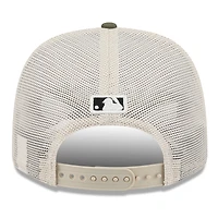 Men's New Era Light Beige/Olive Miami Marlins 2025 Armed Forces Day 9SEVENTY Stretch-Snap Hat