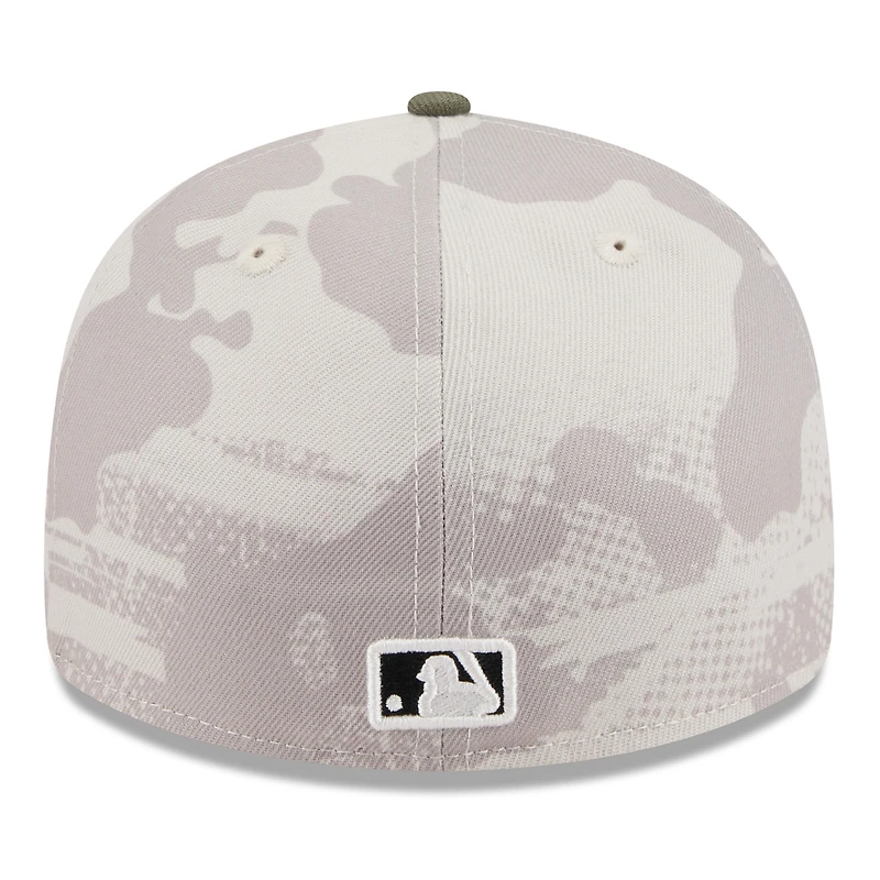 Men's New Era Light Beige/Olive Miami Marlins 2025 Armed Forces Day Low Profile 59FIFTY Fitted Hat
