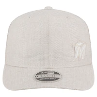 Casquette extensible à boutons-pression Flawless 9SEVENTY de Miami Marlins de New Era pour homme, beige clair